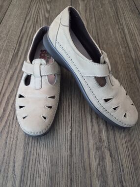 SAS Roamers Sage Beige Mary Jane Flats with Cutouts